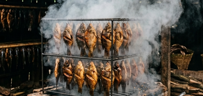 Proses Pengasapan Ikan Tradisional