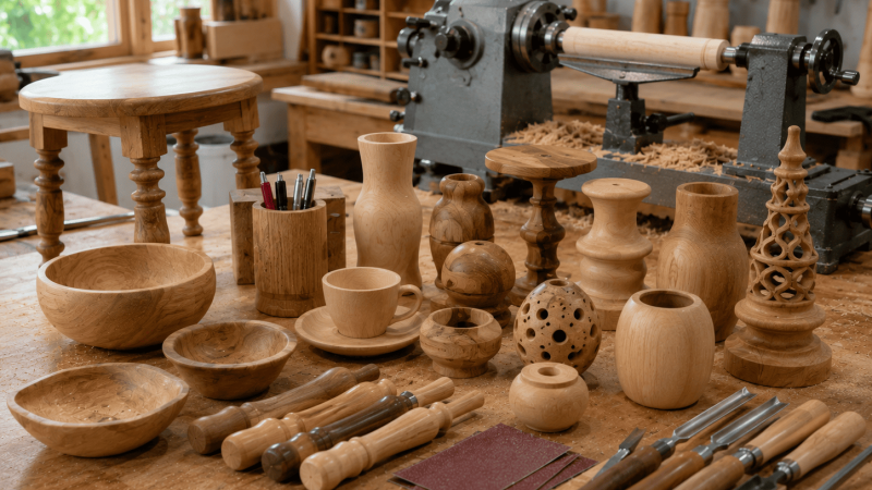 produk kerajinan dari kayu bubut